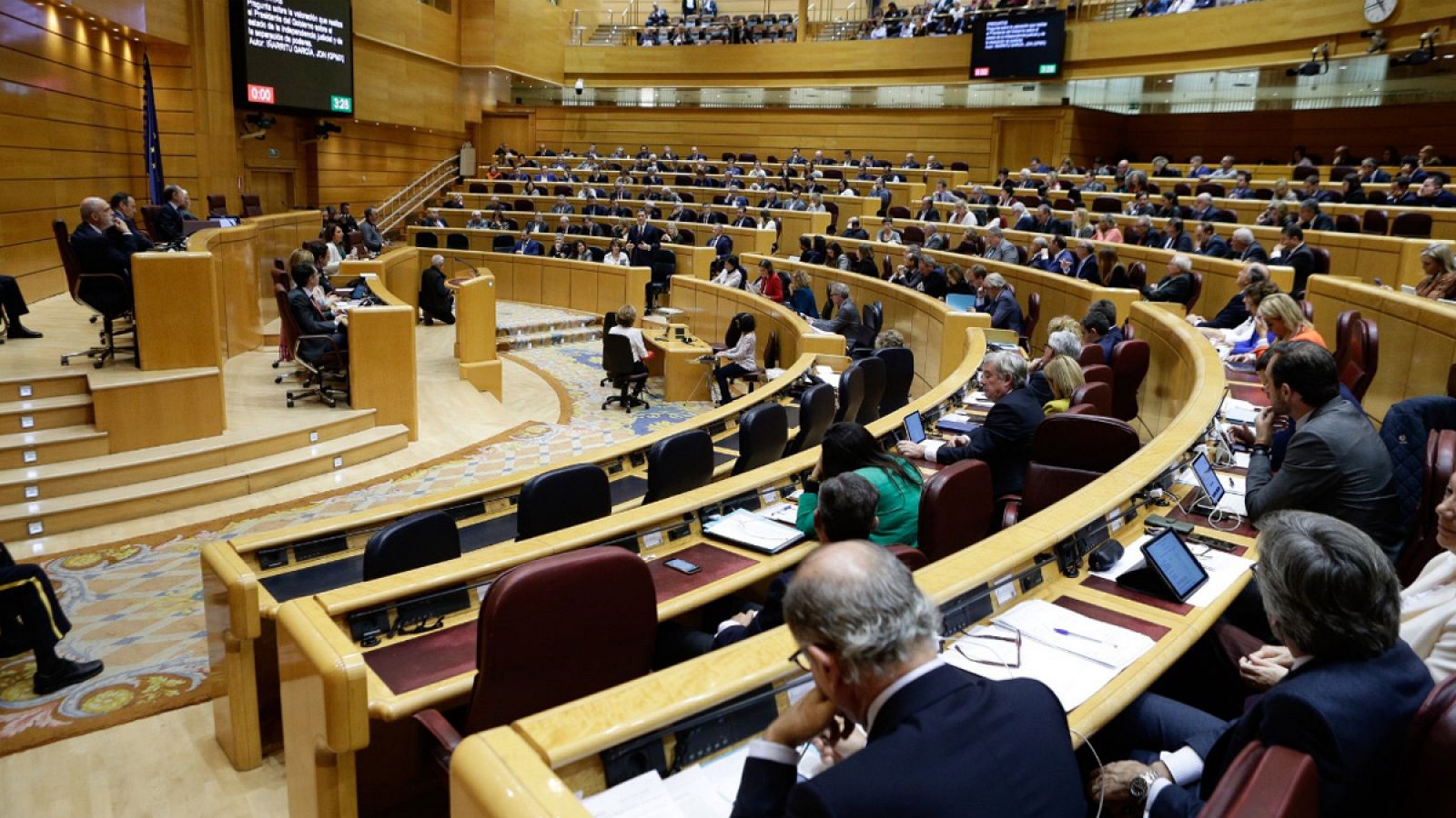 Un instante del pleno del Senado que ha aprobado la ley de Protección de Datos y Derechos Digitales