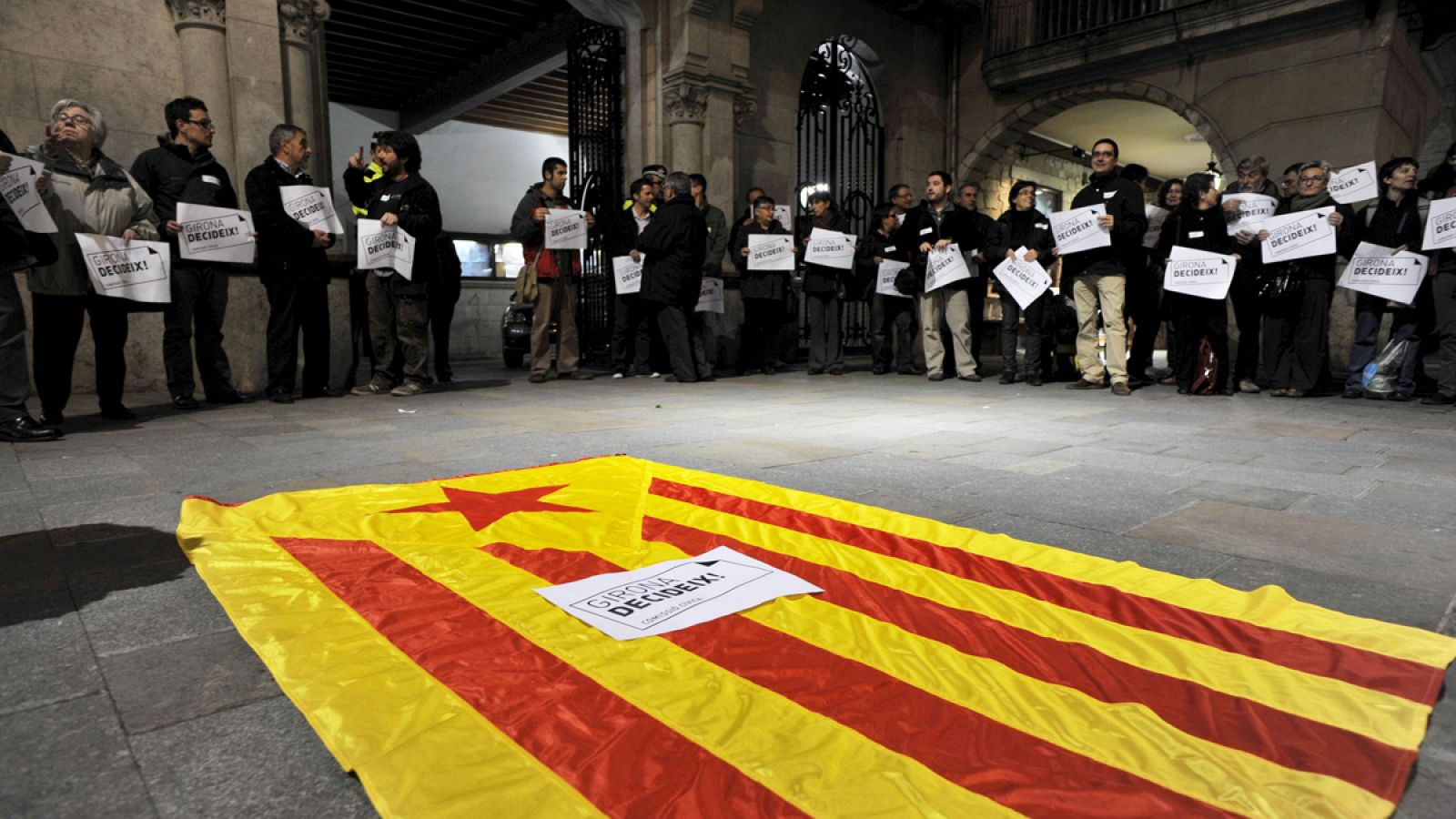 Imagen de archivo del Ayuntamiento de Girona que apoyó el referéndum del 1-O