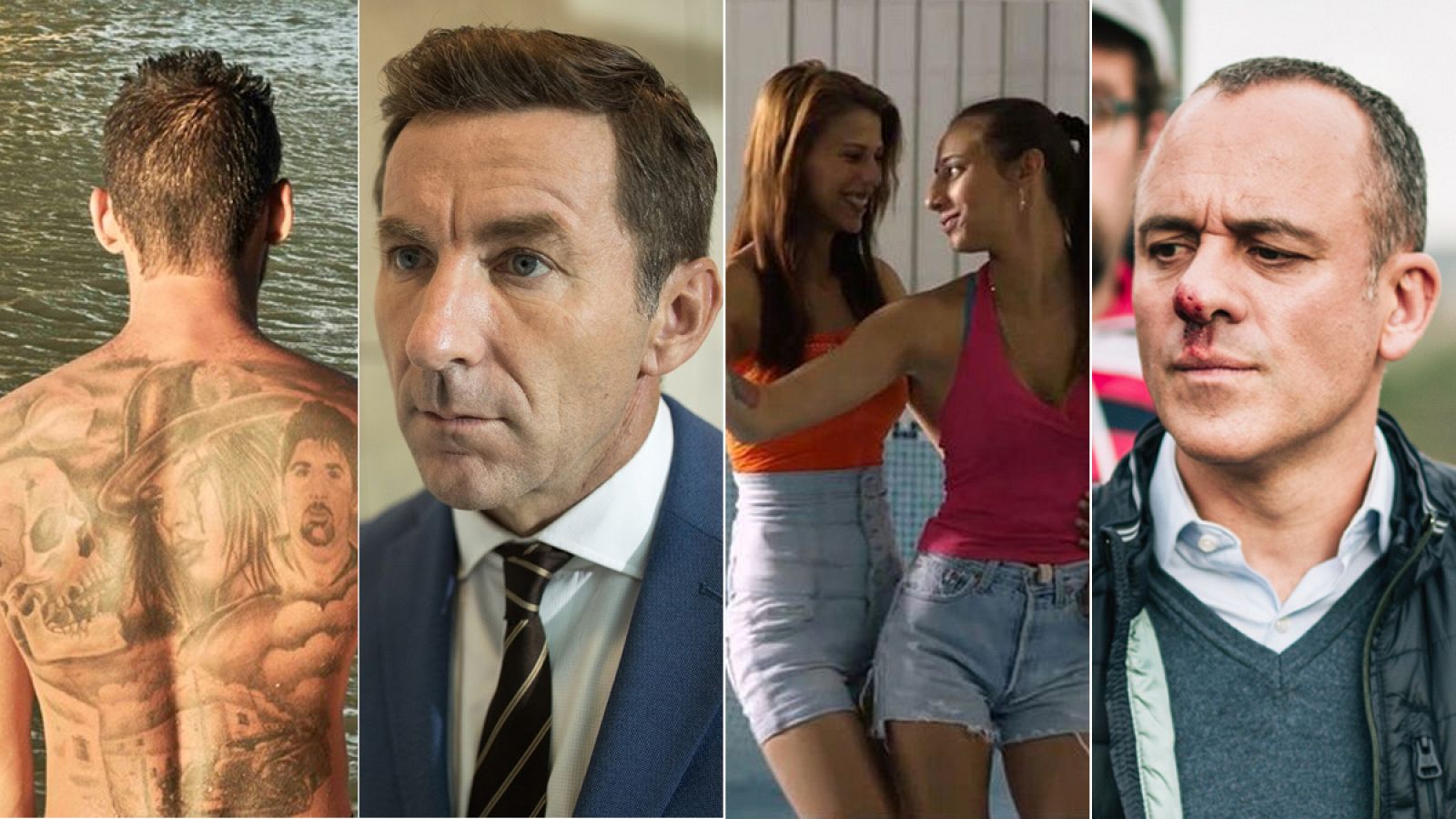 De izq. a dcha. las películas nominadas 'Entre dos aguas', 'El reino', , 'Carmen y Lola' y 'Campeones'