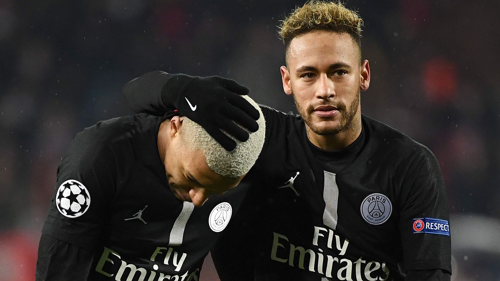 Mbappé y Neymar, del PSG, en el reciente partido de Champions contra el Estrella Roja.