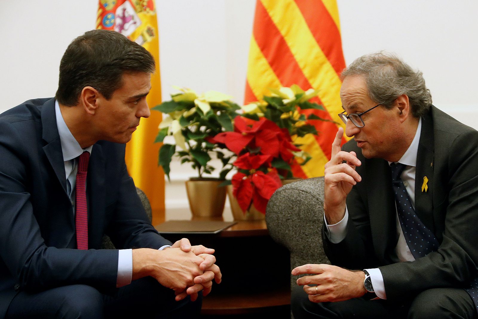 Reunión de Torra y Sánchez el 20 de diciembre, en Barcelona. Efe/Toni Albir