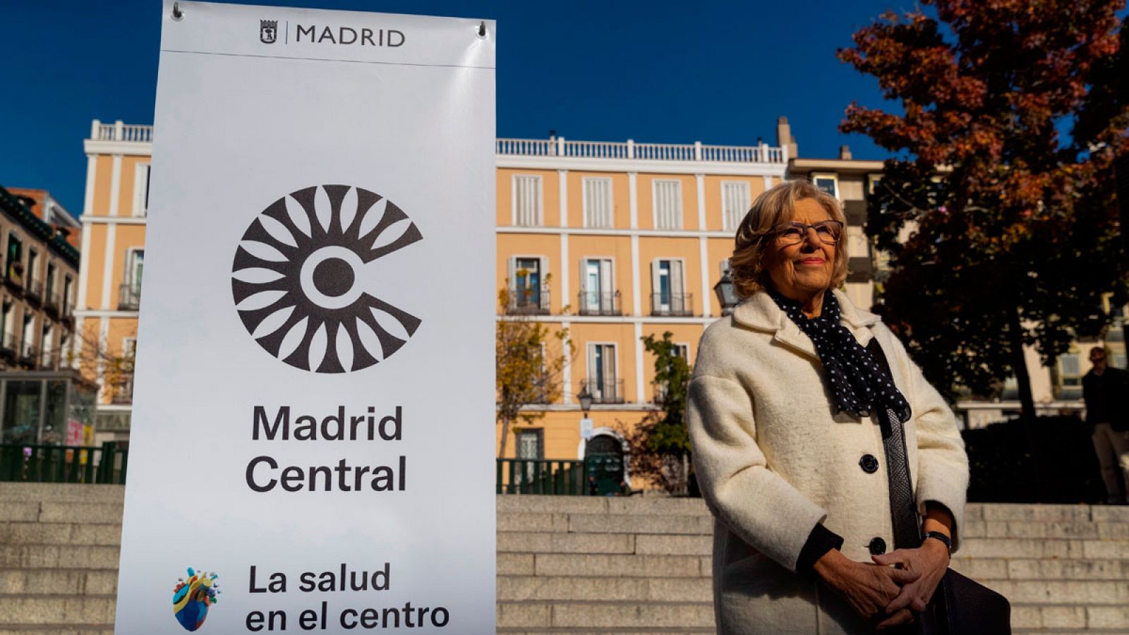 La alcaldesa de Madrid, Manuela Carmena, asiste a un acto de arranque de Madrid Central.