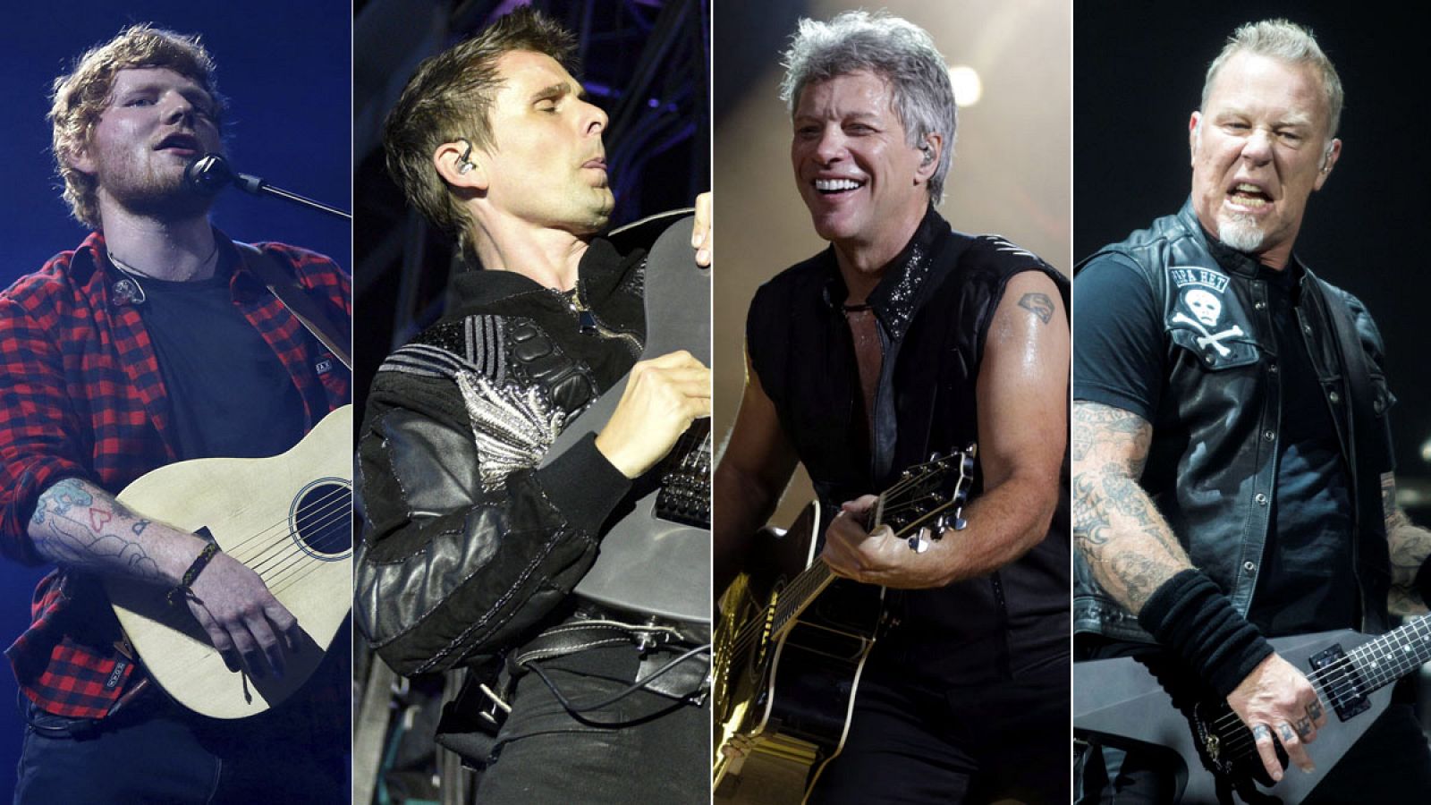 Ed Sheeran, Muse, Bon Jovi y Metallica, algunos de los artistas que actuarán en España en 2019.