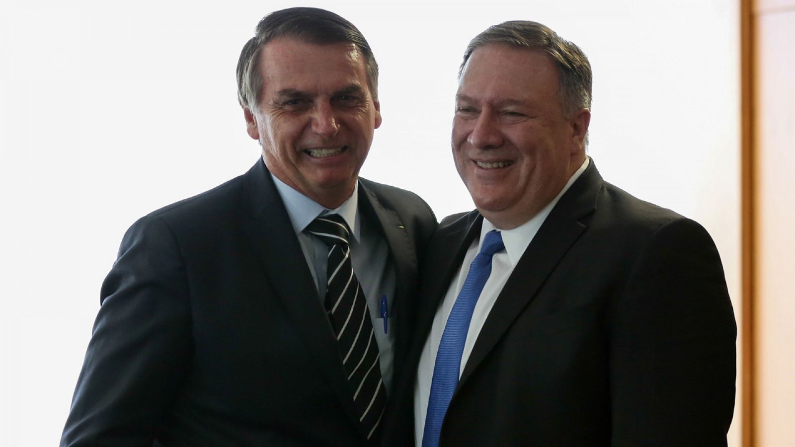 Jair Bolsonaro y Mike Pompeo este miércoles en Brasilia