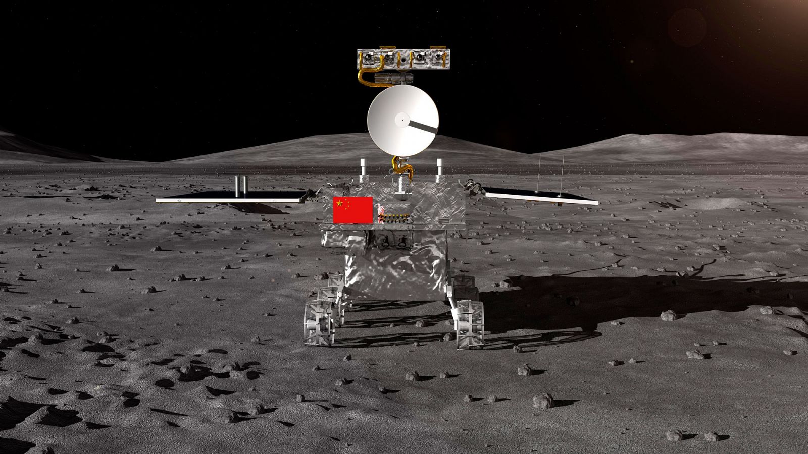 Impresión artística facilitada del vehículo lunar de la sonda lunar Chang E-4.