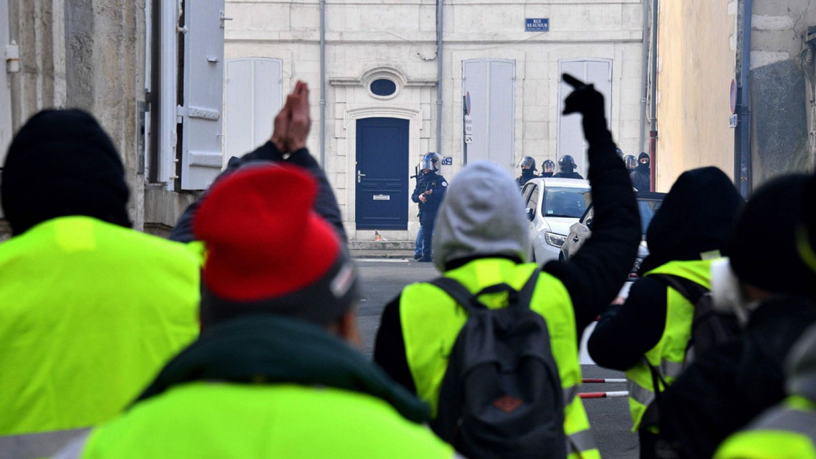 Chalecos amarillos durante las protestas del pasado sábado en París