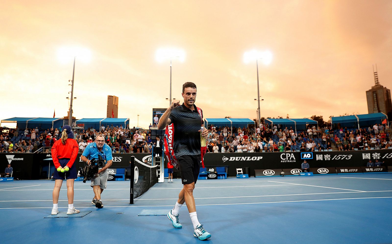 Bautista celebra su victoria ante Khachanov