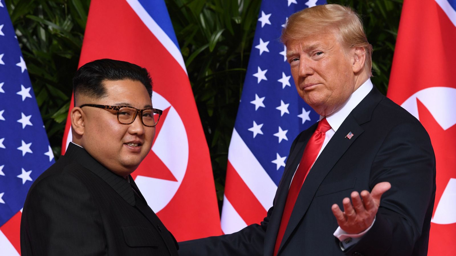 Donald Trump y Kim Jong-un, durante la cumbre de junio en Singapur