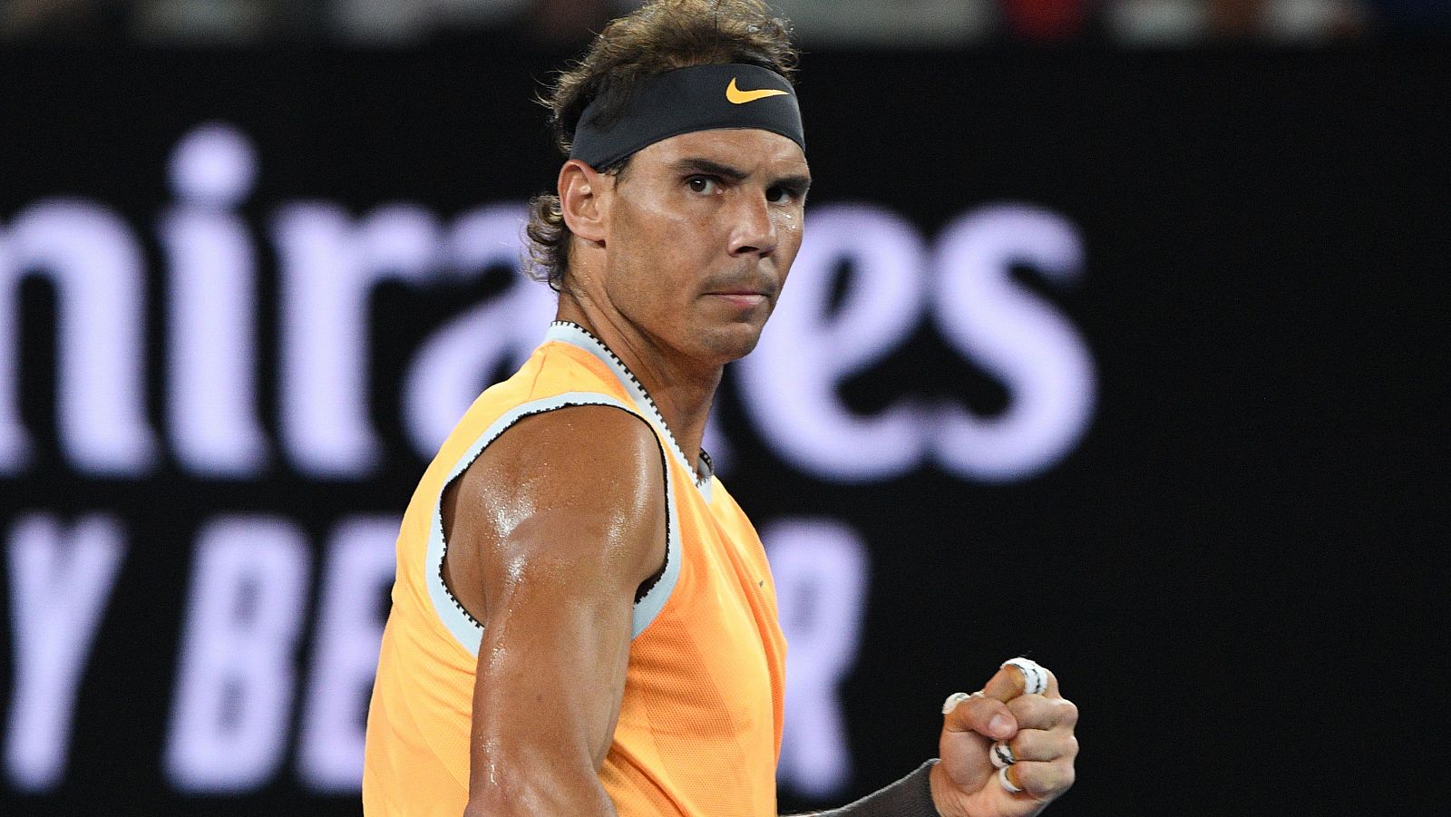 Rafa Nadal celebra un punto ante Frances Tiafoe.