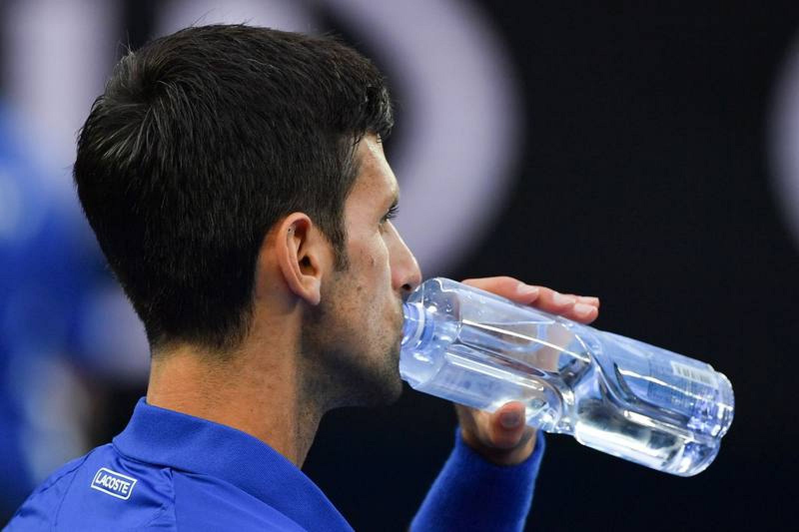 Djokovic bebe durante la semifinal ante Pouille