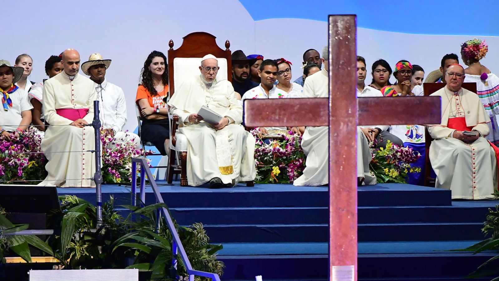 El papa Francisco durante uno de los actos del viernes 25 de enero de 2019 de la Jornada Mundial de la Juventud de Panamá.