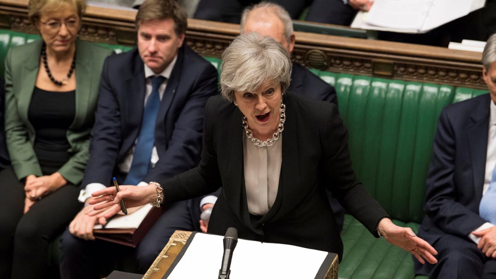 La primera ministra Theresa May, en el Parlamento británico