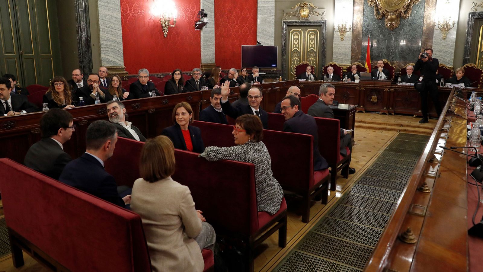 Los doce líderes independentistas en el banquillo de los acusados del Tribunal Supremo