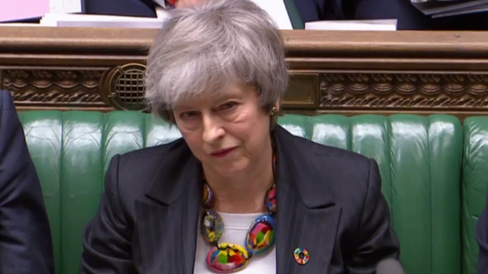 La primera ministra británica, Theresa May, comparece en el Parlamento