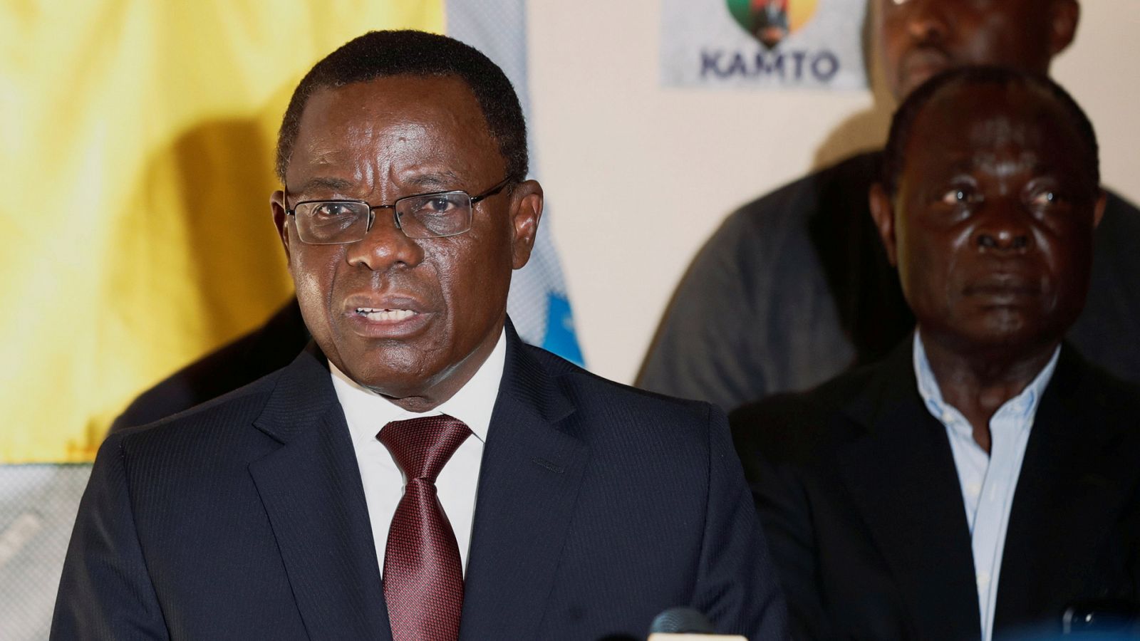 El líder opositor camerunés Maurice Kamto en una reciente intervención ante los medios