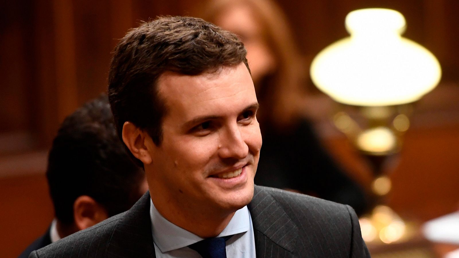 El líder del PP, Pablo Casado, durante el debate de las enmiendas a los Presupuestos