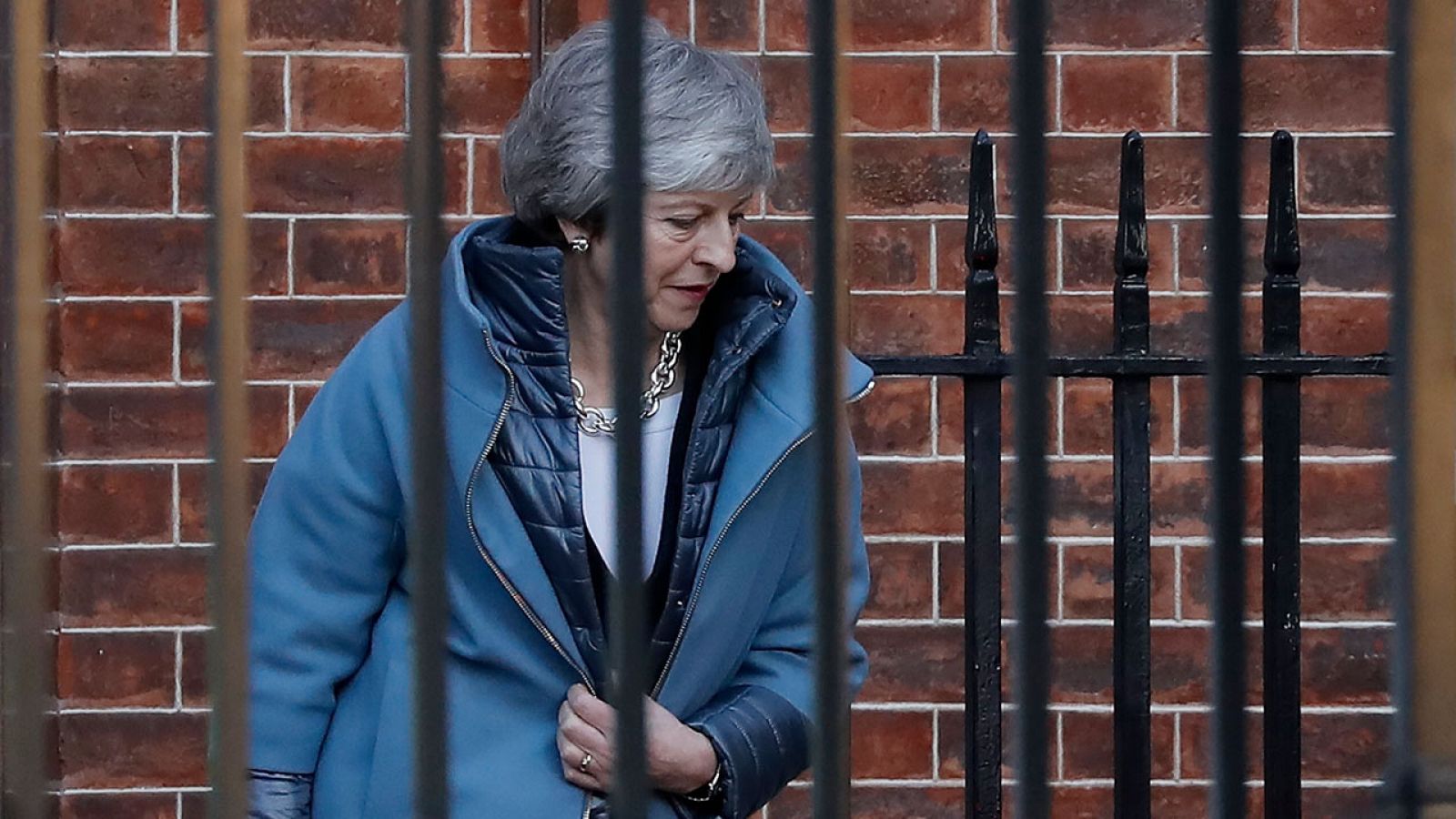 Theresa May, a su salida de Downing Street este jueves