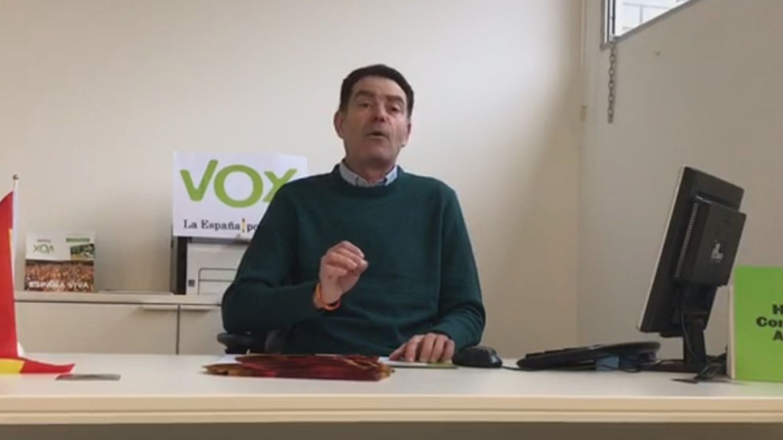 Imagen de José Antonio Ortiz Cambray, presidente de Vox en Lleida, en un video publicado por él mismo.