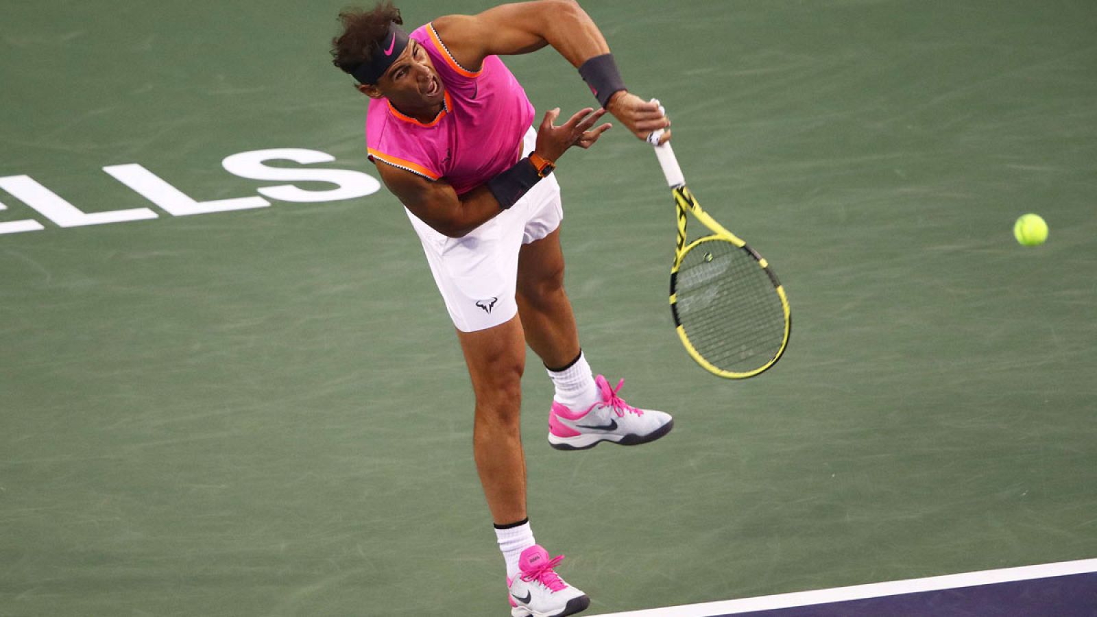 Imagen de Rafa Nadal durante el partido contra Jared Donaldson en el Indian Wells (EE.UU.) el domingo 10 de marzo de 2019.