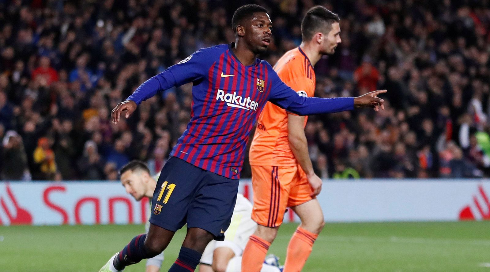 Dembélé, en el partido contra el Olympique de Lyon.