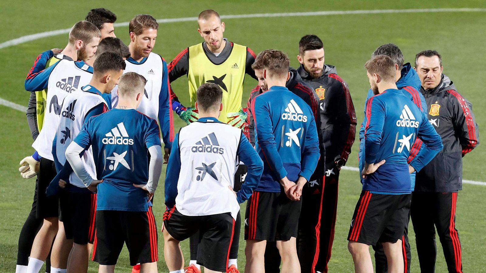 Imagen del entrenamiento de la selección española en Las Rozas (Madrid).