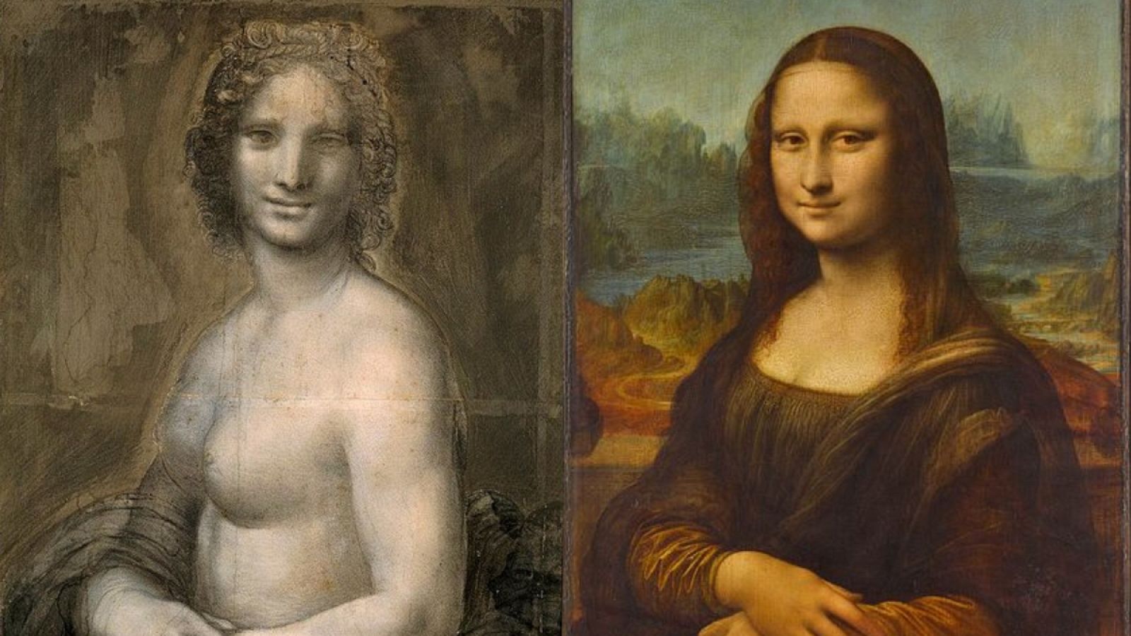 A la izquierda, la Gioconda de Chantilly; a la derecha, la Gioconda del Louvre.