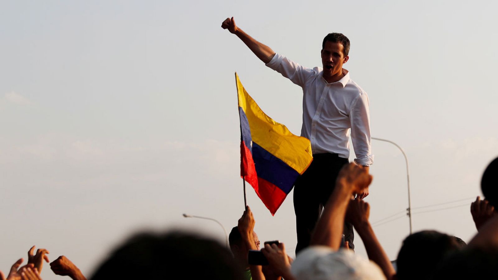El líder opositor y autoproclamado presidente de Venezuela, Juan Guaidó, en un acto en Anzoátegui.