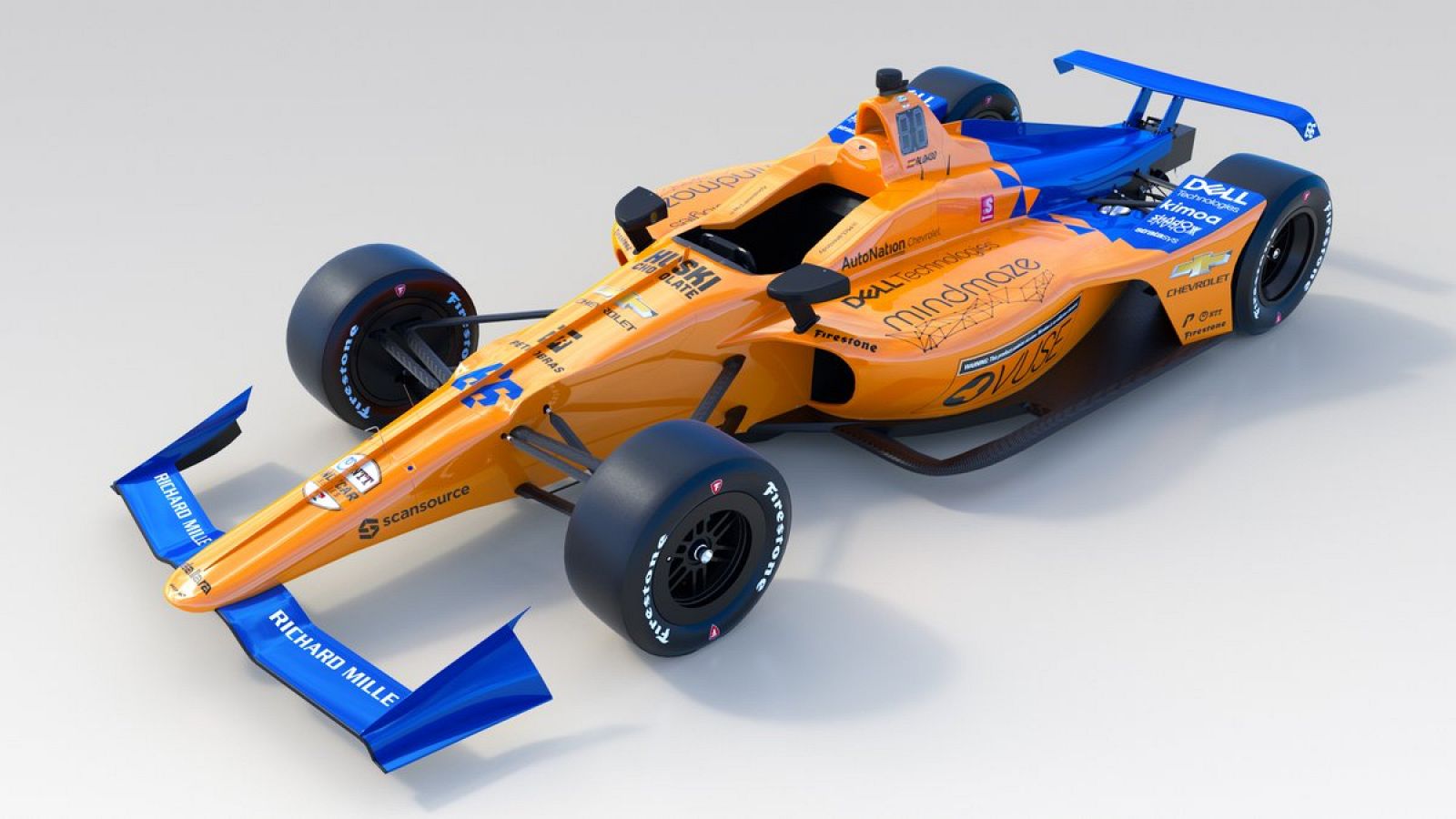 Imagen del McLaren66 con el que Fernando Alonso tratará de ganar las 500 Millas de Indianápolis.