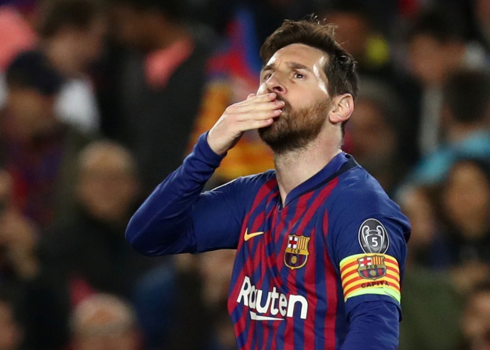 Messi, feliz tras la victoria en Champions