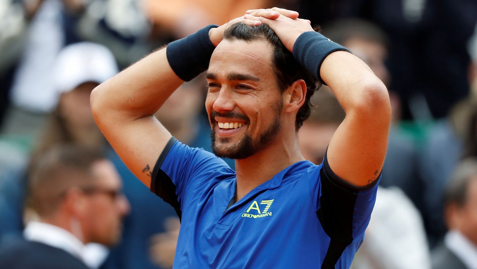 El italiano Fabio Fognini sonríe tras ganar el Masters 1000 de Montecarlo.