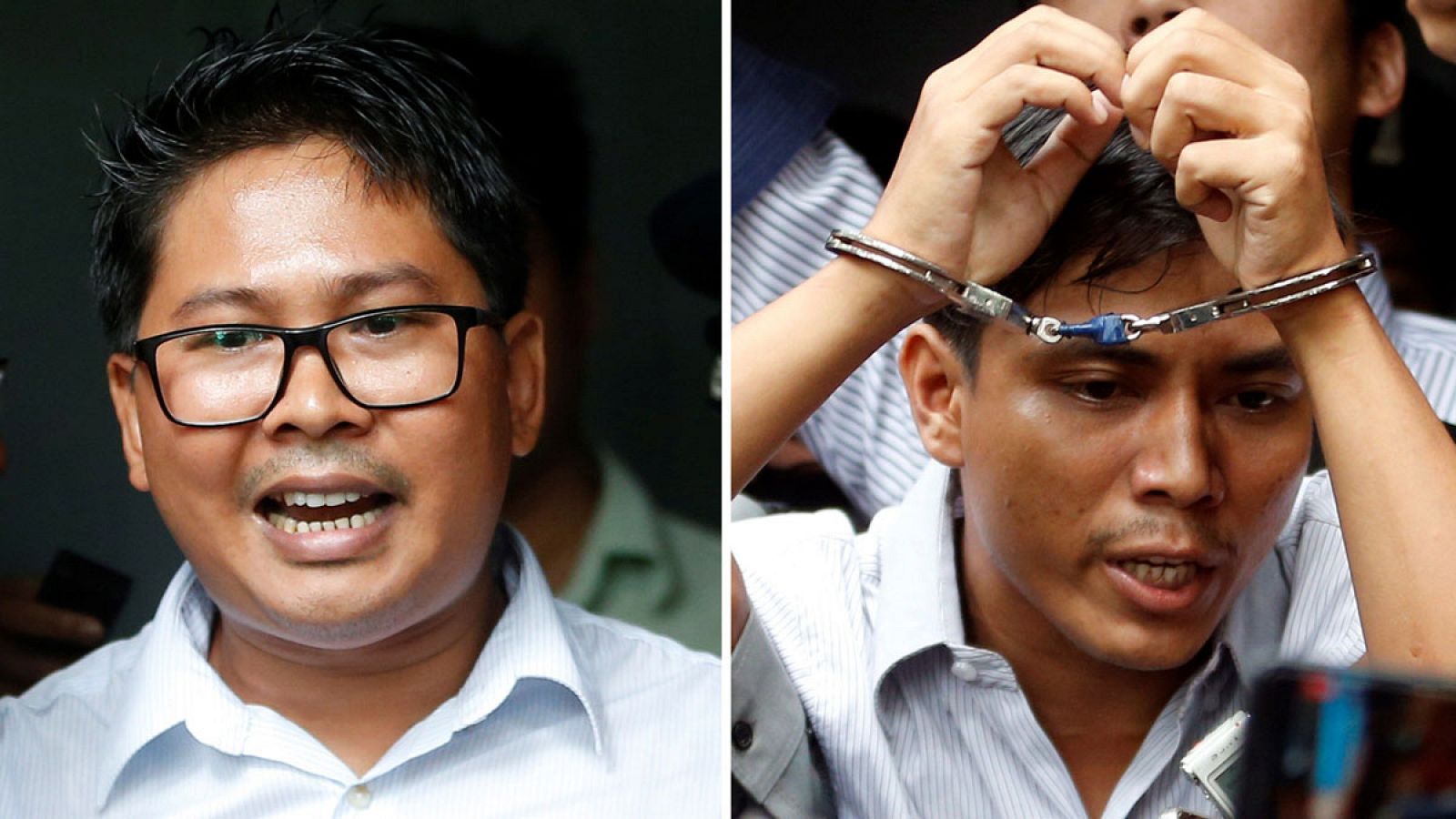 Los periodistas de Reuters Wa Lone y Kyaw Soe Oo