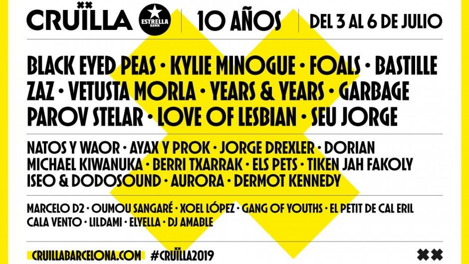 Cartel del festival Cruïlla 2019