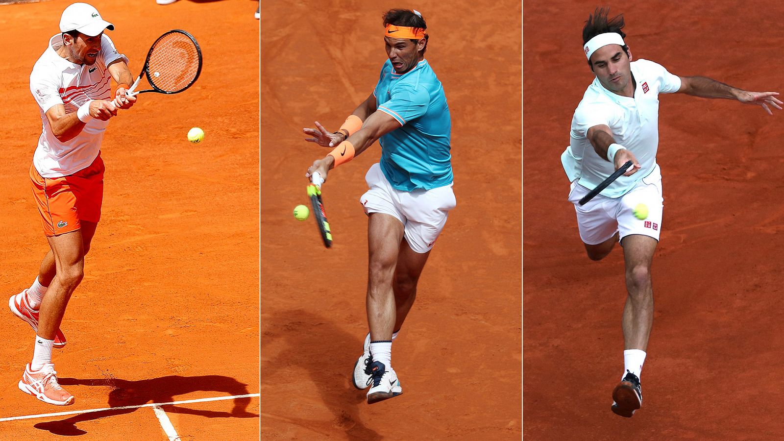 Djokovic, Nadal y Federer juegan este jueves los octavos de final del Madrid Open.