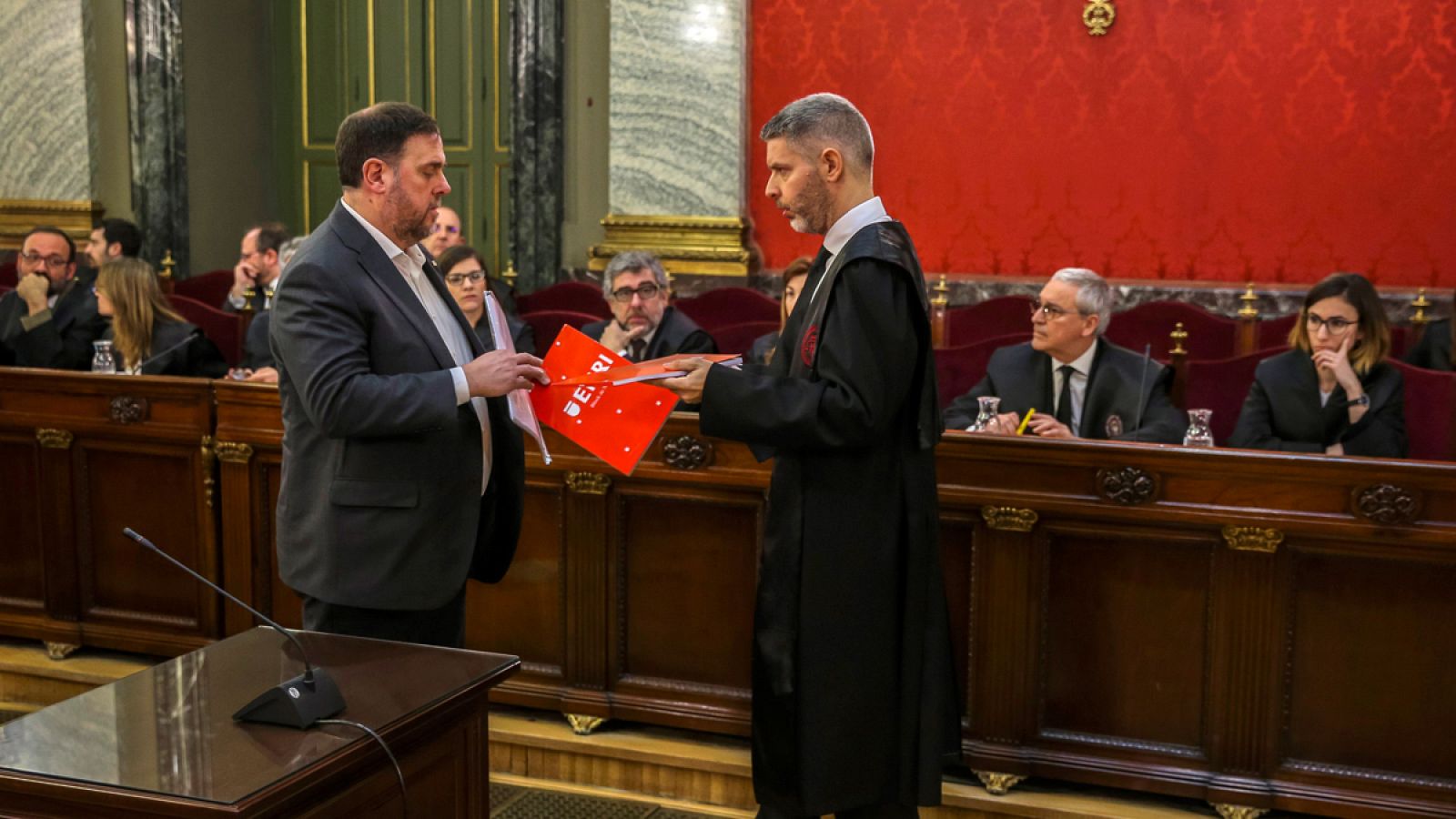 El exvicepresidente del Gobierno catalán Oriol Junqueras en el juicio del 'procés'