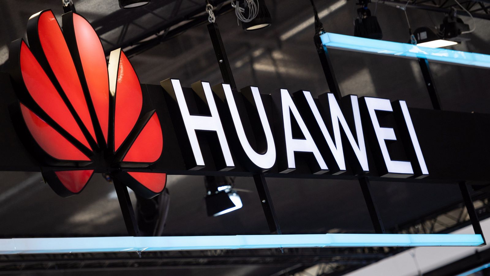 Huawei, logotipo durante la Feria de Hannover