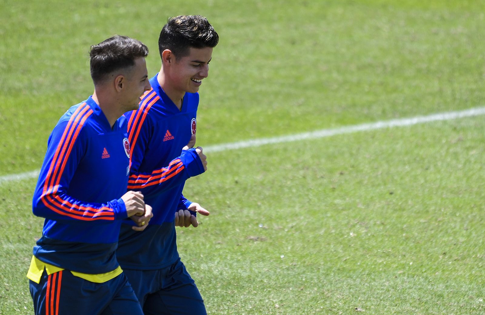 James durante un entrenamiento con la selección colombiana.