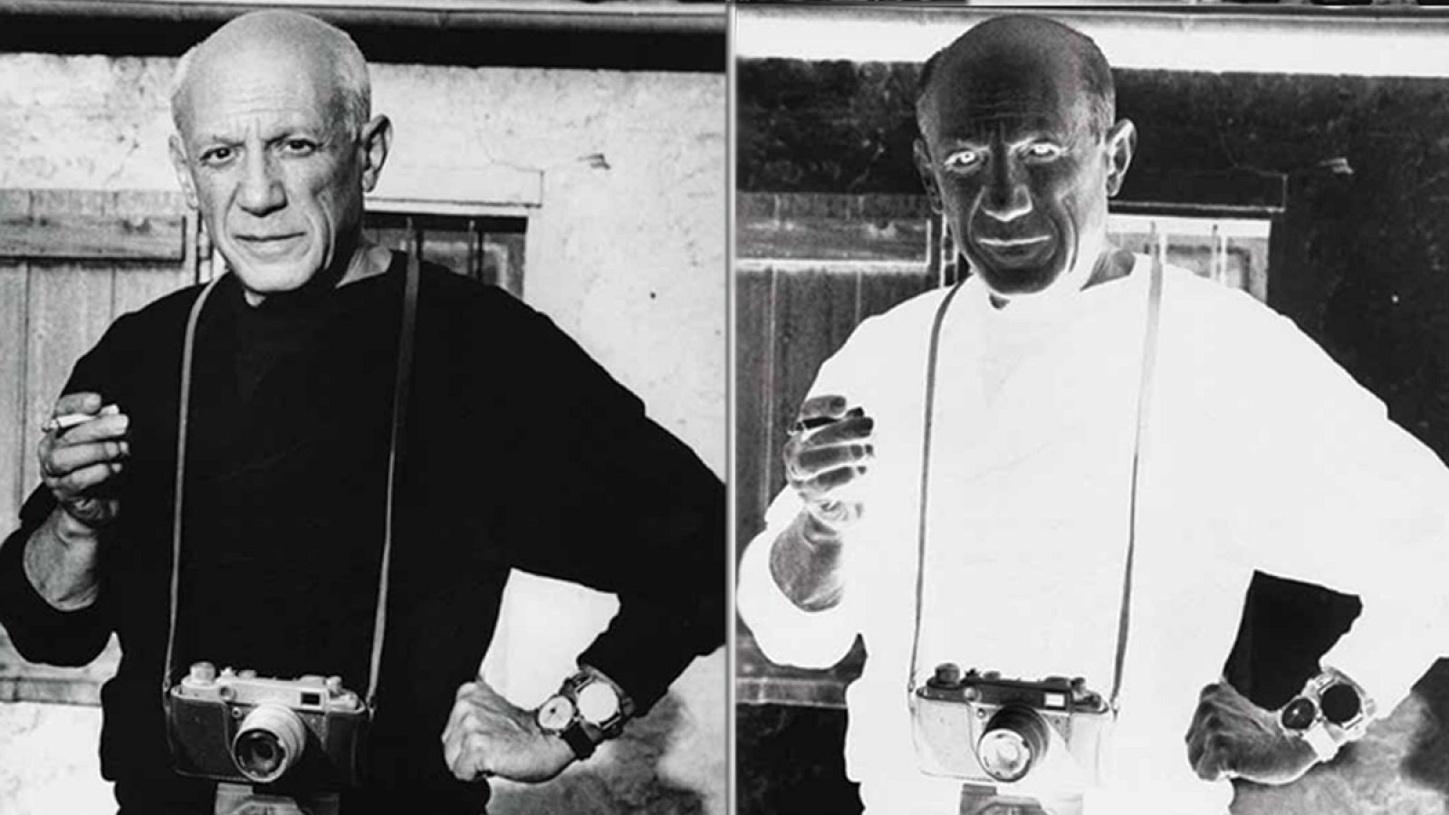 'Pablo Picasso retratado por André Villers en Mougins, 1962.  Colección Joan Fontcuberta.