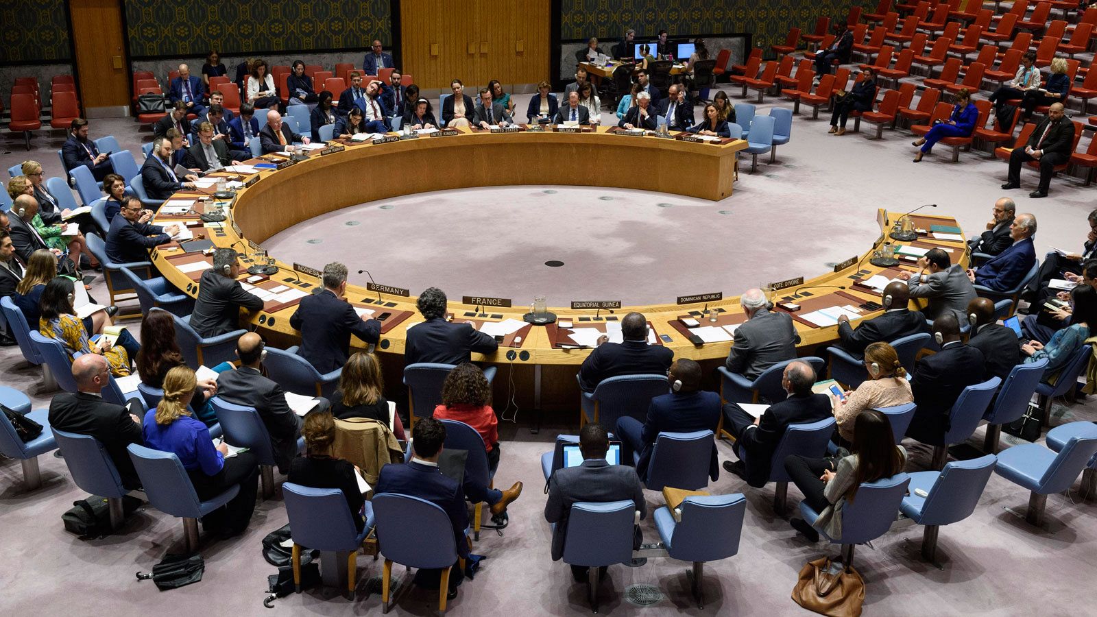 El pleno del Consejo de Seguridad de la ONU durante una reunión sobre la situación en Oriente Medio.