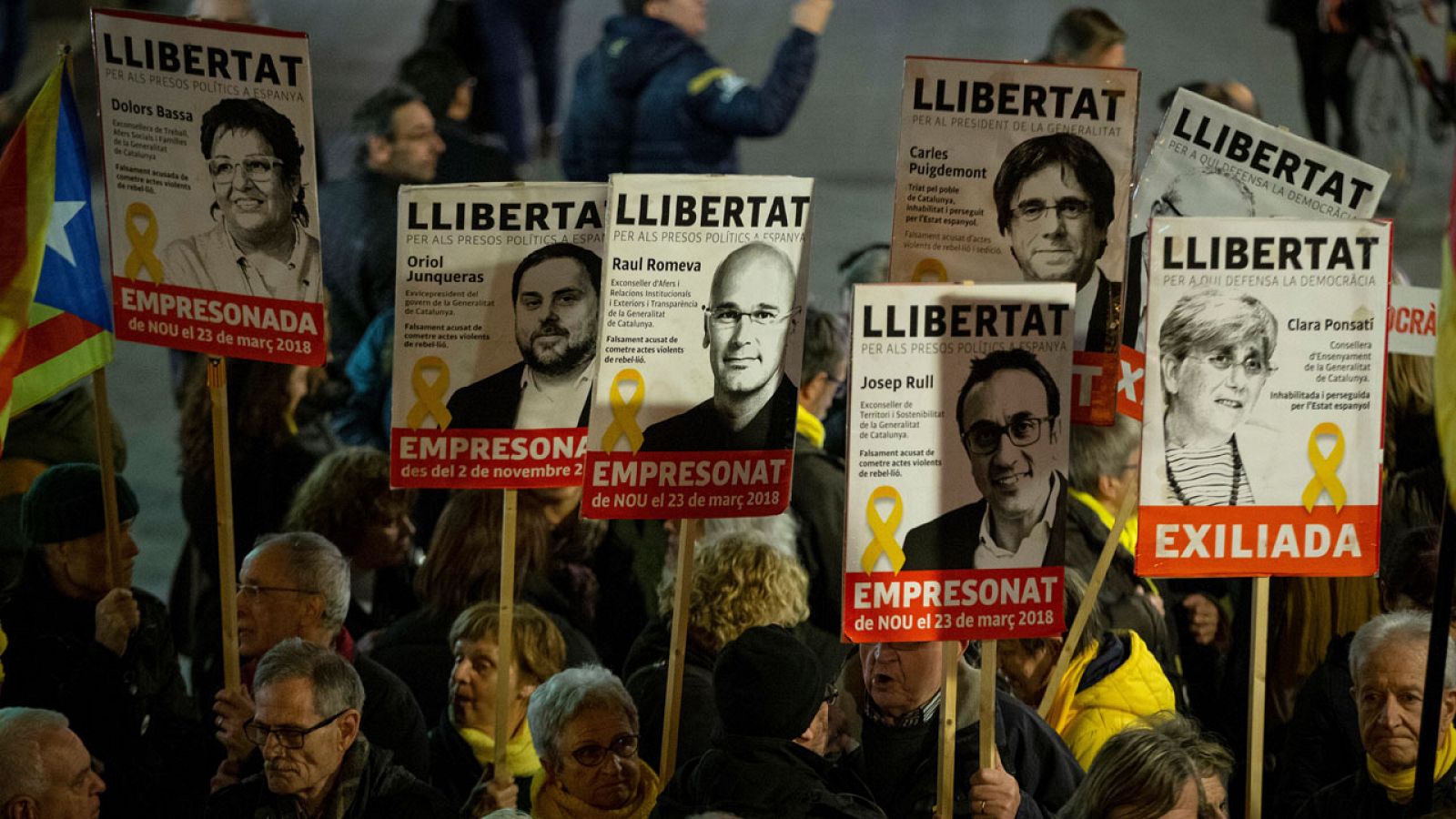 Manifestación en Barcelona para reclamar la libertad de los independentistas catalanes