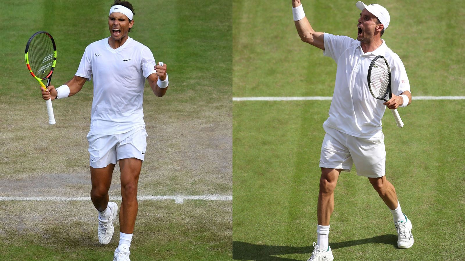 Nadal (i) y Bautista, en Wimbledon