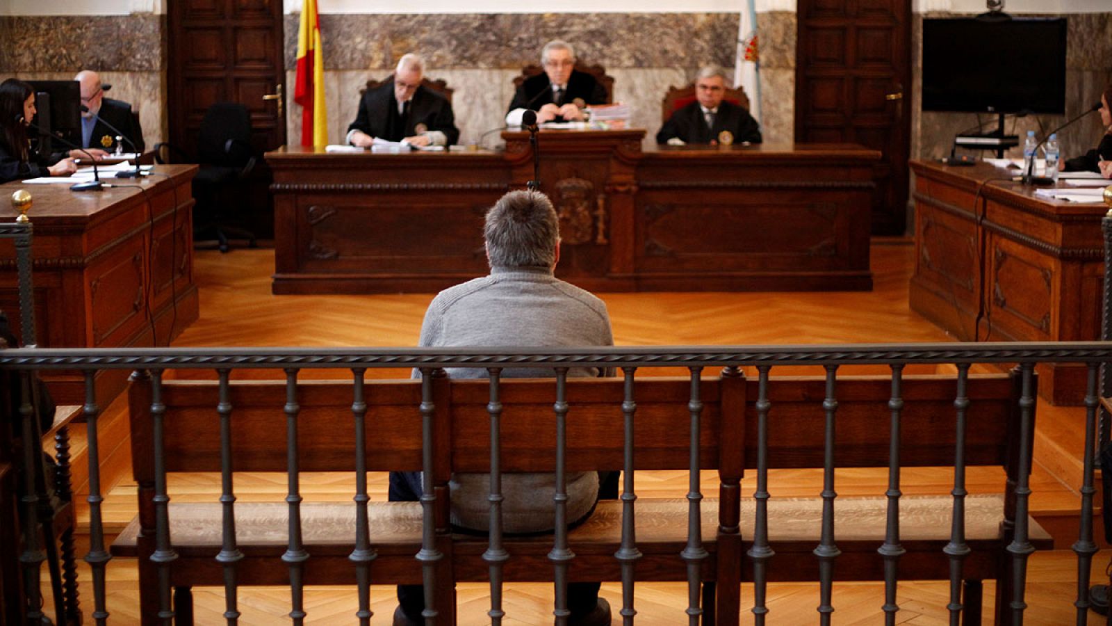 El parricida de Oza, durante la vista de apelación en el Tribunal Superior de Justicia de Galicia.