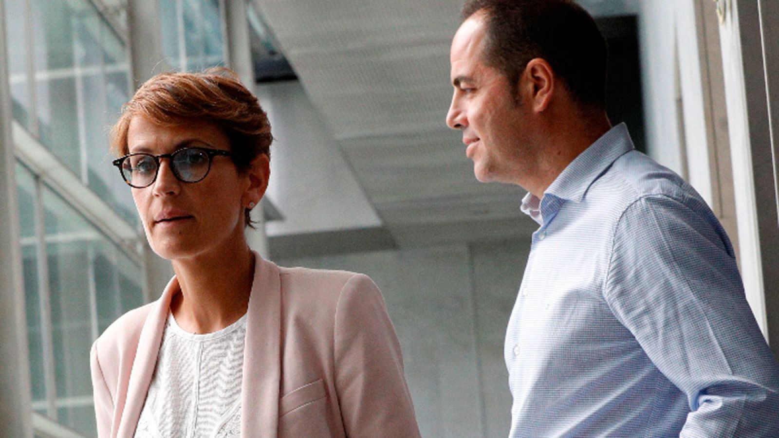María Chivite y el secretario de organización de PSN-PSOE, Ramón Alzórriz