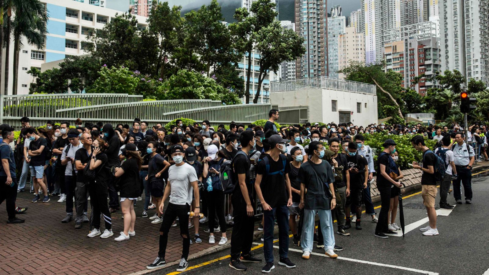 Imagen de las manifestaciones del domingo en Hong Kong