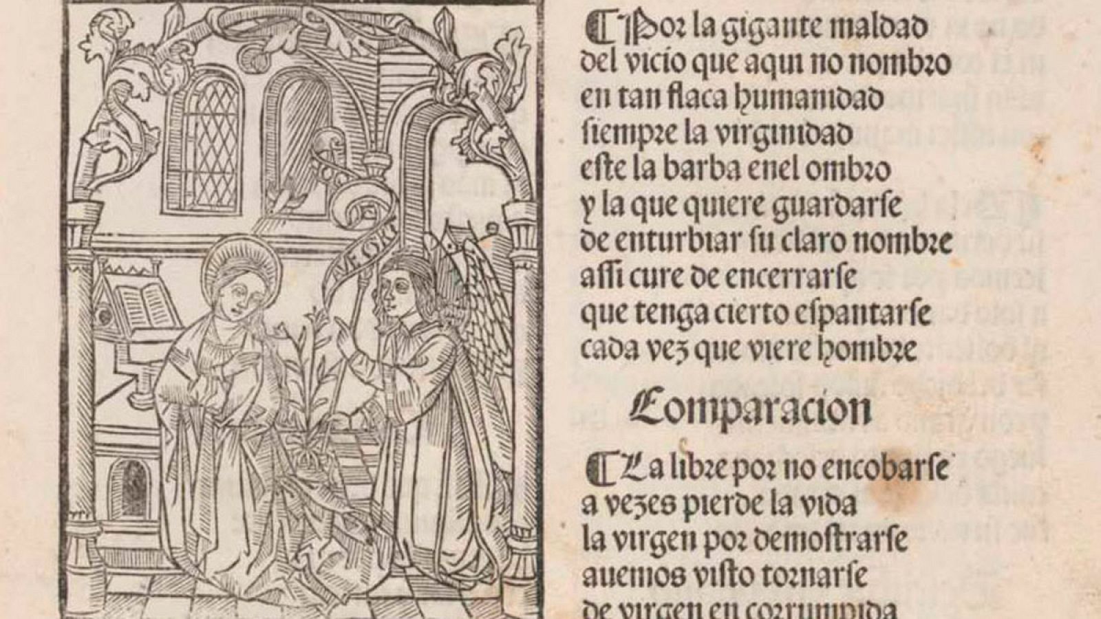 Detalle de una página del 'Cancionero de Zaragoza' de 1492 o la 'Vita Christi' de Íñigo de Mendoza