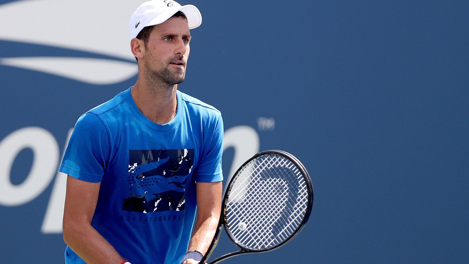 El serbio Novak Djokovic, entrenando en Nueva York para el US Open.