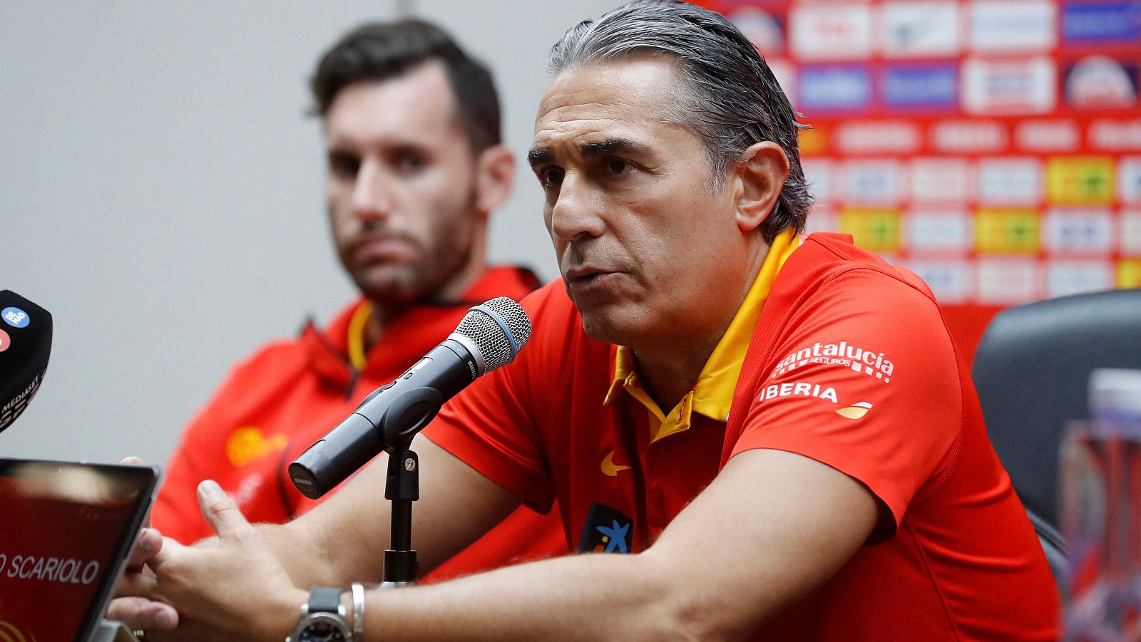 Rueda de prensa de la selección, con Sergio Scariolo al frente.