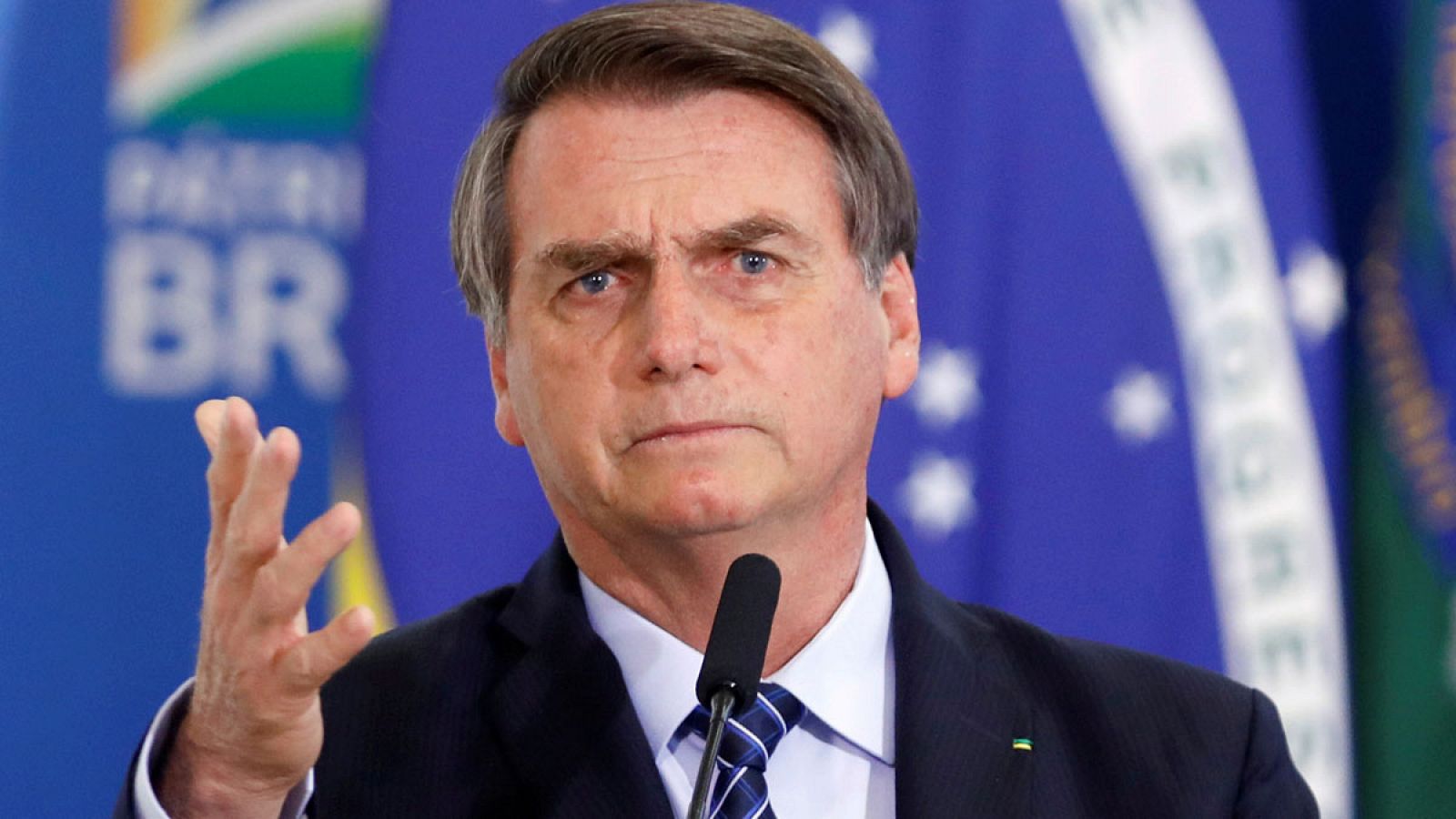 El presidente de Brasil, Jair Bolsonaro, durante un discurso el 29 de agosto de 2019.