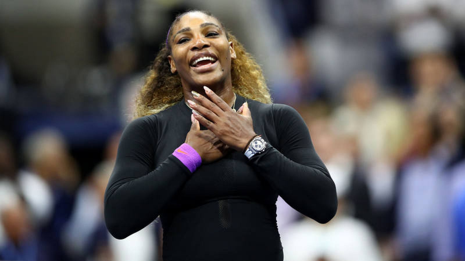 Serena Williams, feliz tras su victoria en semifinales del US Open.