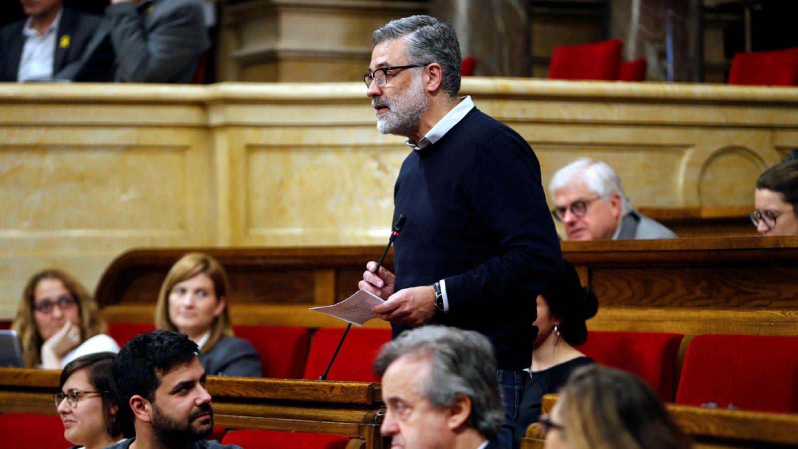 El diputado de la CUP, Carles Riera, en el Parlamento catalán
