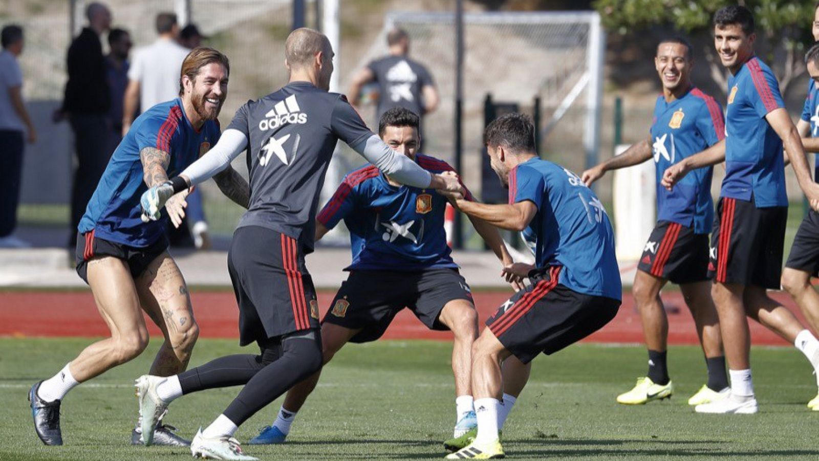 Imagen del entrenamiento de la selección española en Las Rozas.